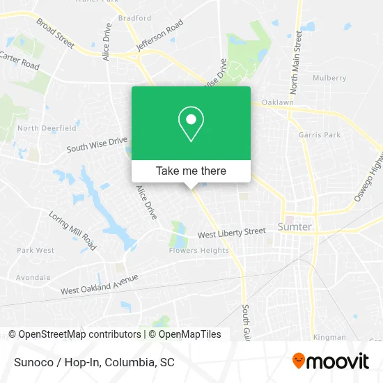 Sunoco / Hop-In map