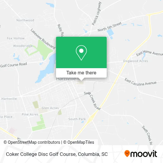 Coker College Disc Golf Course map