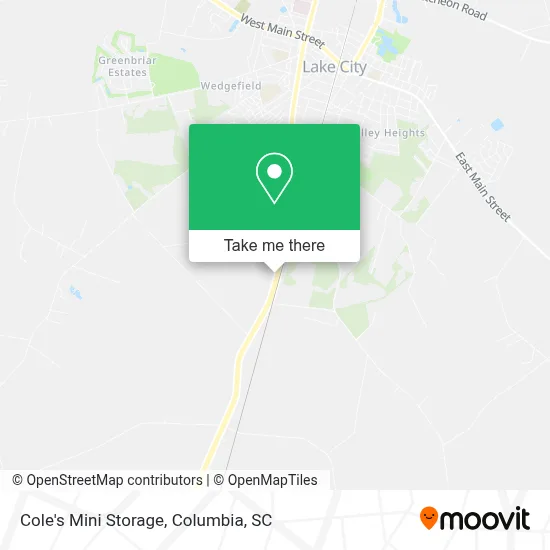 Cole's Mini Storage map