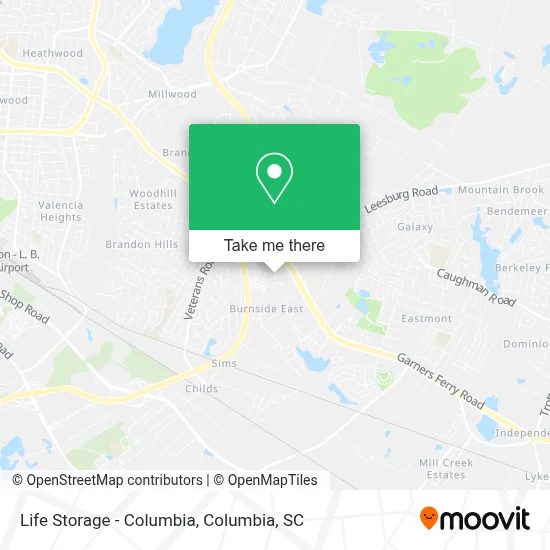 Life Storage - Columbia map