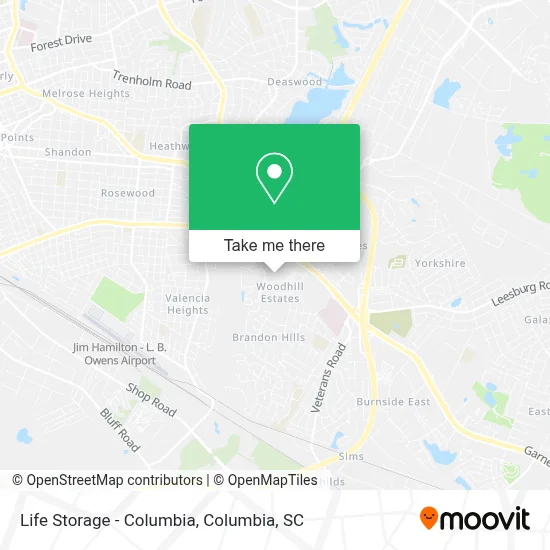 Life Storage - Columbia map