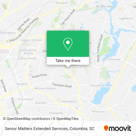 Senior Matters Extended Services map