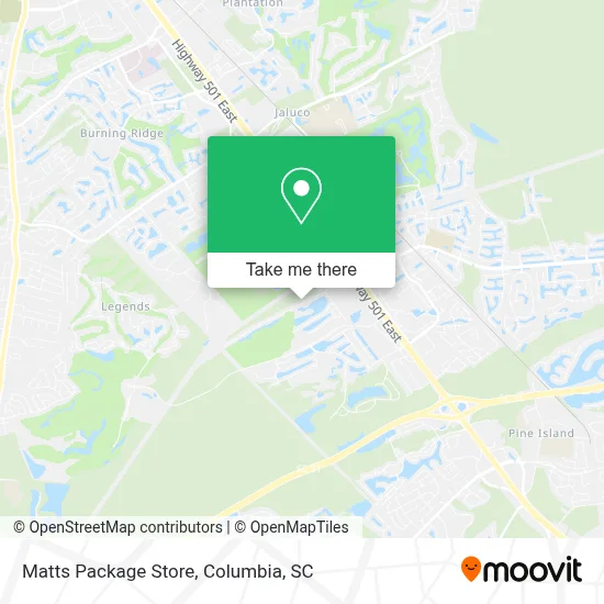Matts Package Store map