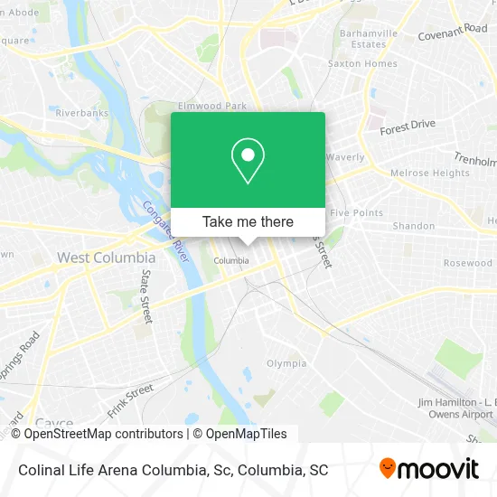 Colinal Life Arena Columbia, Sc map