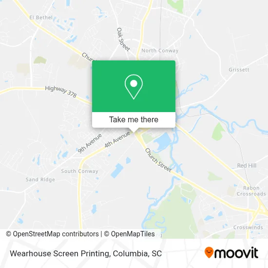 Wearhouse Screen Printing map
