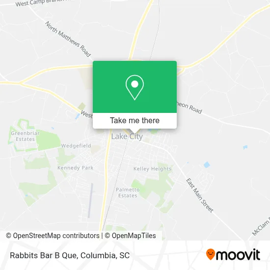 Rabbits Bar B Que map