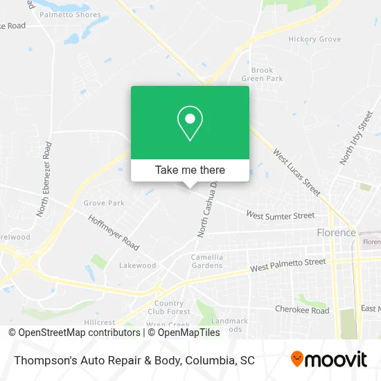 Thompson's Auto Repair & Body map