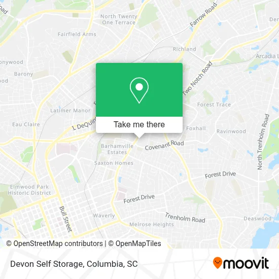Devon Self Storage map