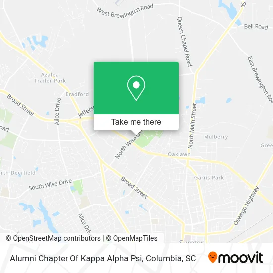 Alumni Chapter Of Kappa Alpha Psi map
