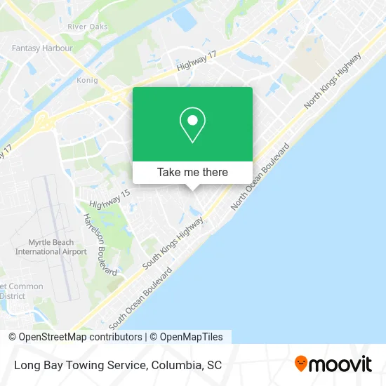 Long Bay Towing Service map