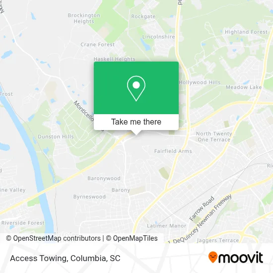 Access Towing map
