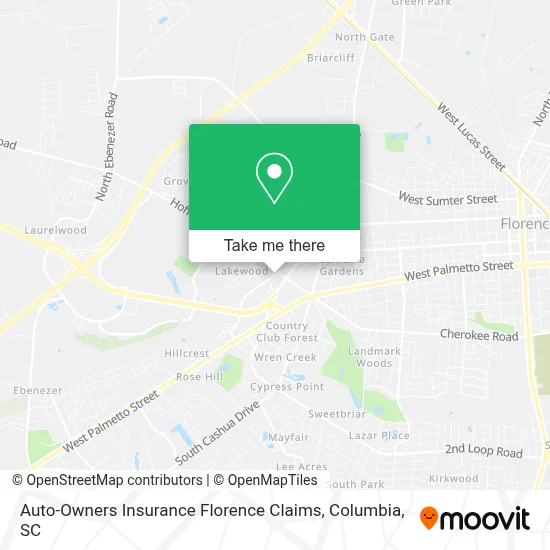 Auto-Owners Insurance Florence Claims map