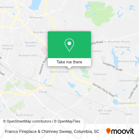 Franco Fireplace & Chimney Sweep map