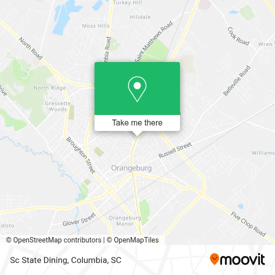 Sc State Dining map