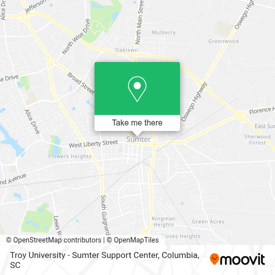 Troy University - Sumter Support Center map
