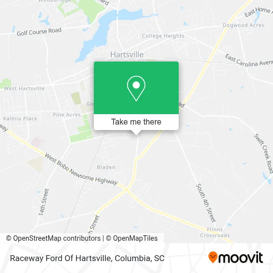 Raceway Ford Of Hartsville map
