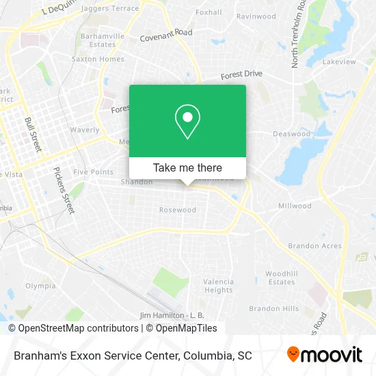 Branham's Exxon Service Center map