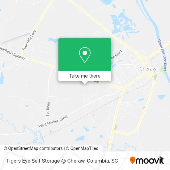 Tigers Eye Self Storage @ Cheraw map