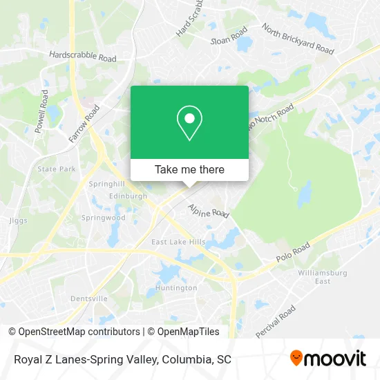 Royal Z Lanes-Spring Valley map