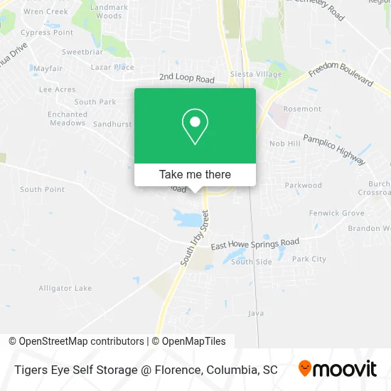 Tigers Eye Self Storage @ Florence map