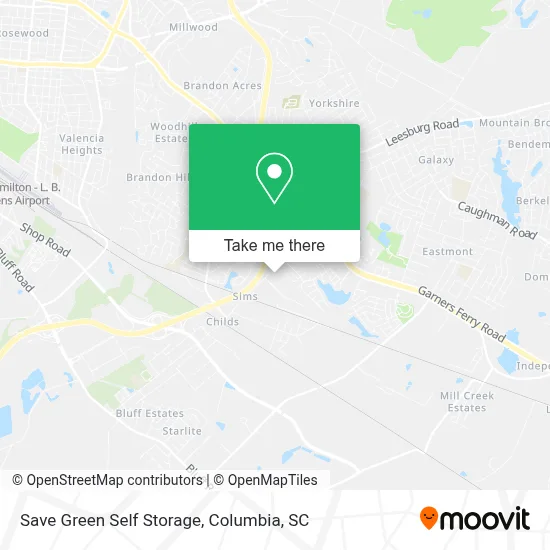 Save Green Self Storage map