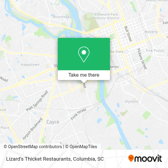 Lizard's Thicket Restaurants map