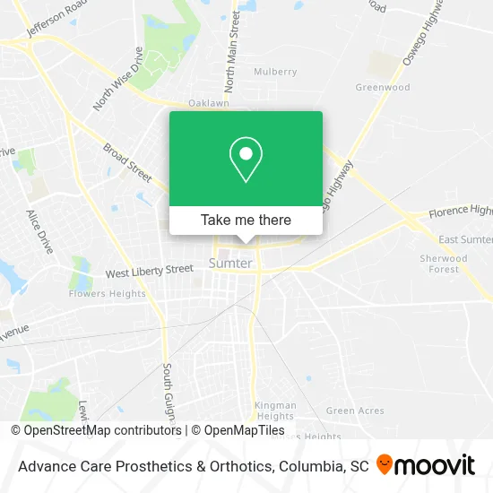 Advance Care Prosthetics & Orthotics map