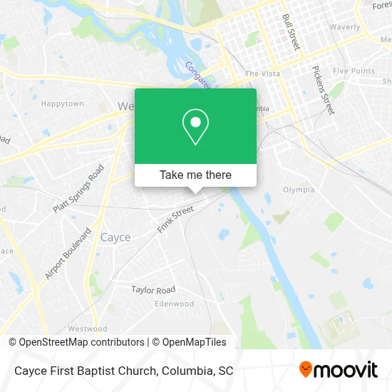 Cayce First Baptist Church map