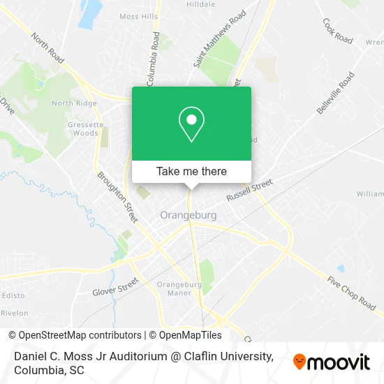 Daniel C. Moss Jr Auditorium @ Claflin University map
