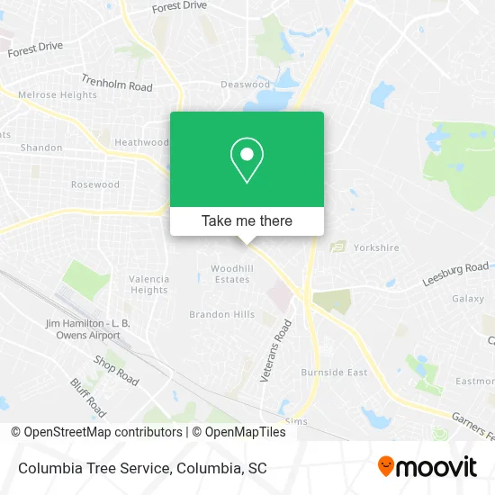 Columbia Tree Service map