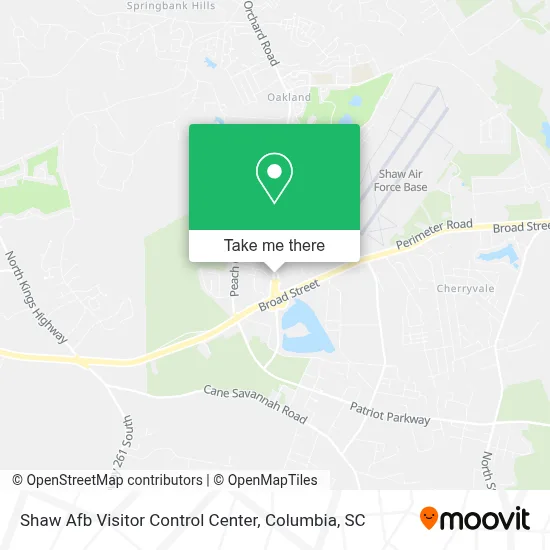 Shaw Afb Visitor Control Center map