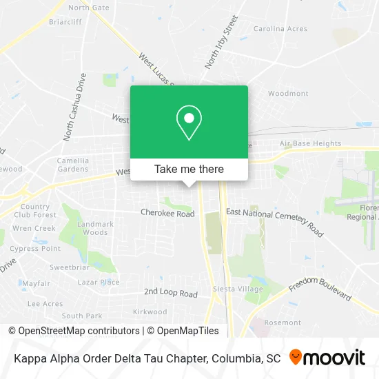 Kappa Alpha Order Delta Tau Chapter map