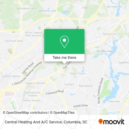 Central Heating And A / C Service map