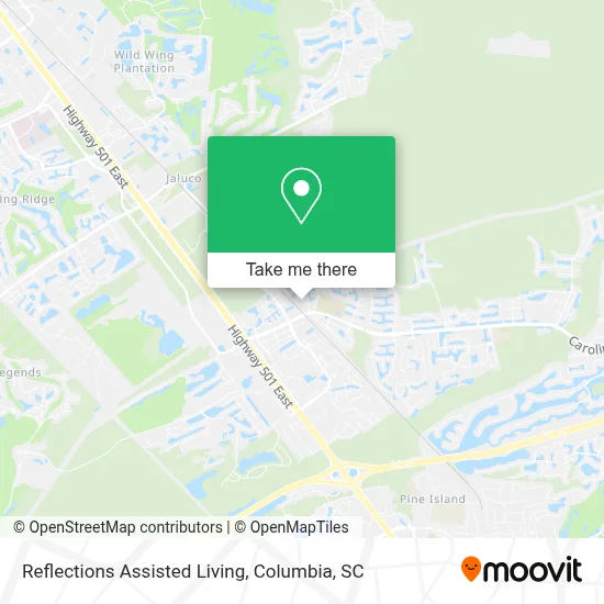 Reflections Assisted Living map