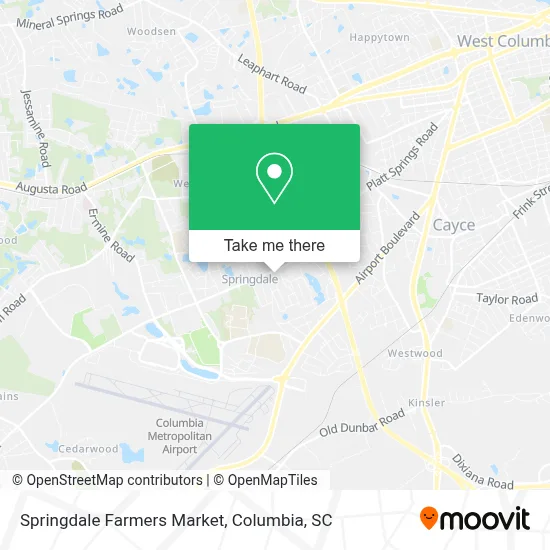 Springdale Farmers Market map