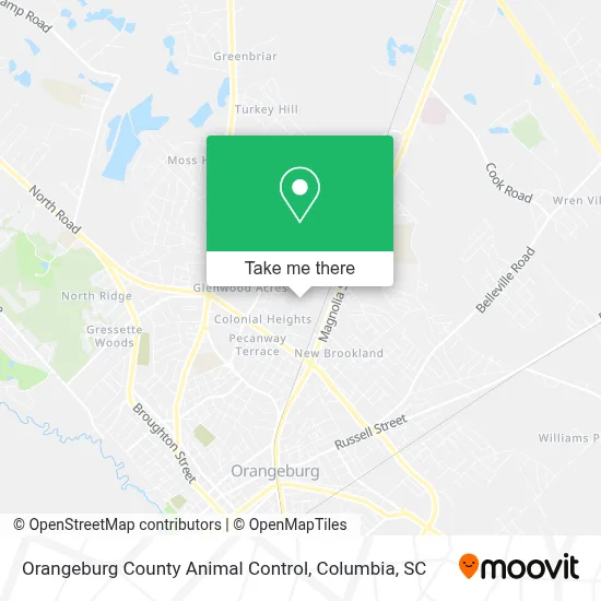 Orangeburg County Animal Control map