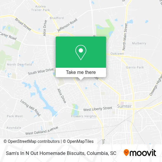 Sam's In N Out Homemade Biscuits map