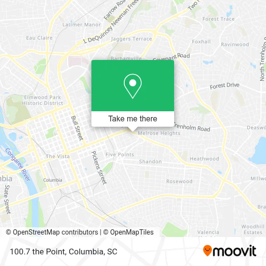 100.7 the Point map