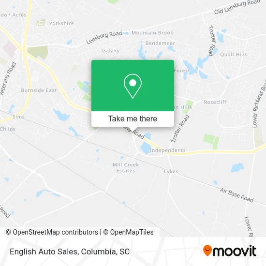 English Auto Sales map