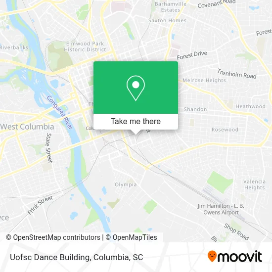 Uofsc Dance Building map
