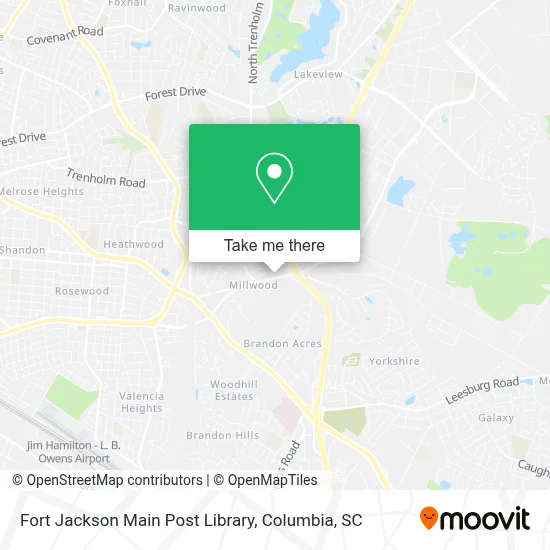 Fort Jackson Main Post Library map