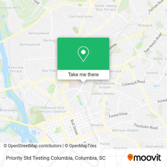 Priority Std Testing Columbia map