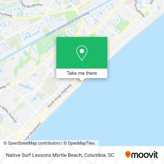 Native Surf Lessons Myrtle Beach map