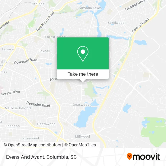 Evens And Avant map