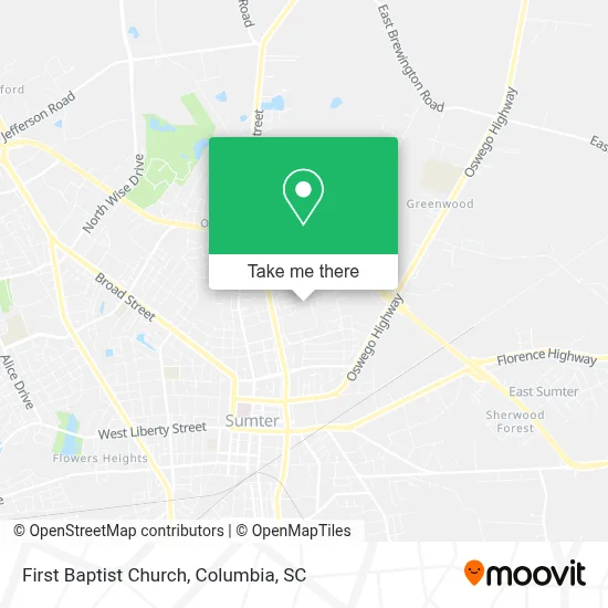 First Baptist Church map
