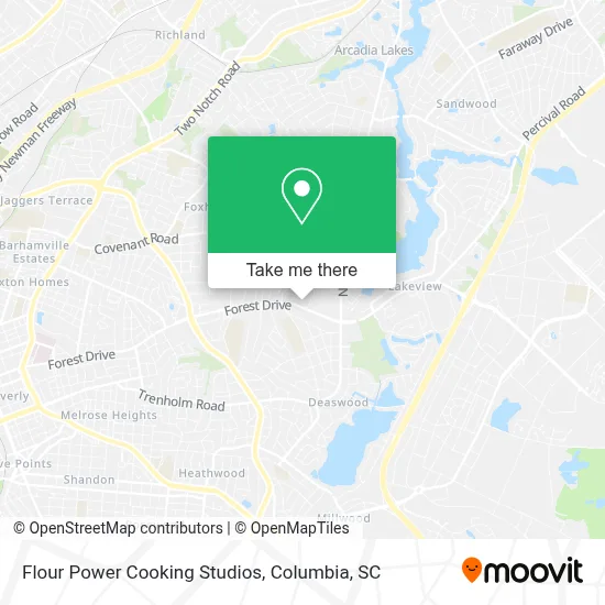 Flour Power Cooking Studios map