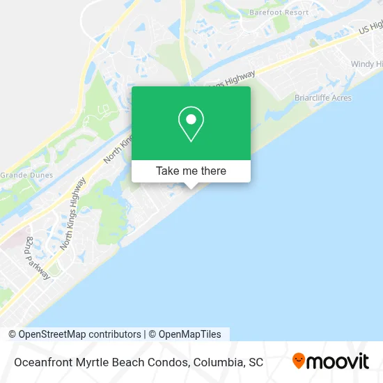 Oceanfront Myrtle Beach Condos map