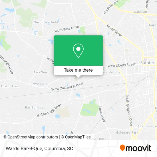 Wards Bar-B-Que map