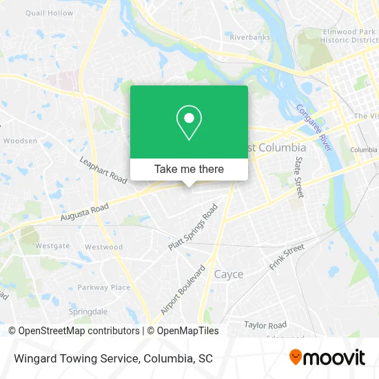 Wingard Towing Service map