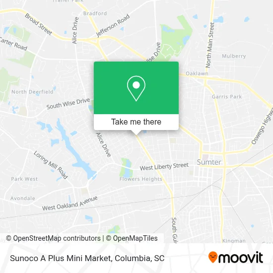 Sunoco A Plus Mini Market map